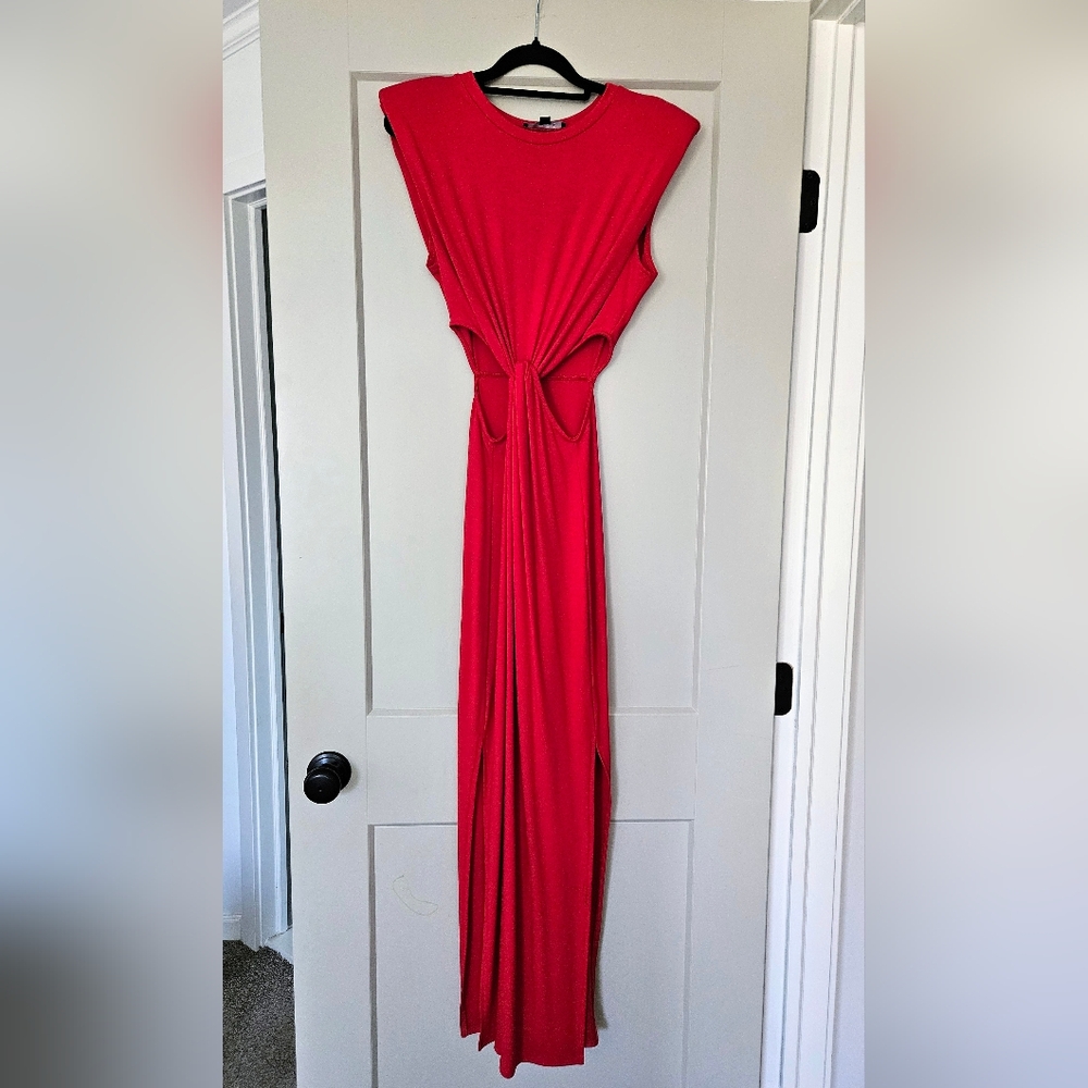Red Cutout Maxi Dress